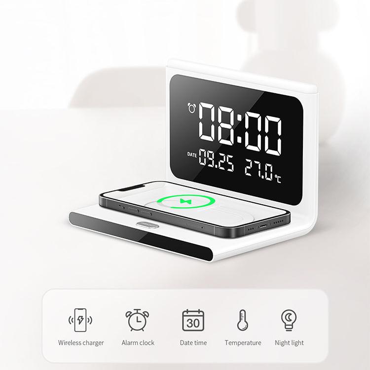 3 In 1 Alarm Wireless Charger With Lamp