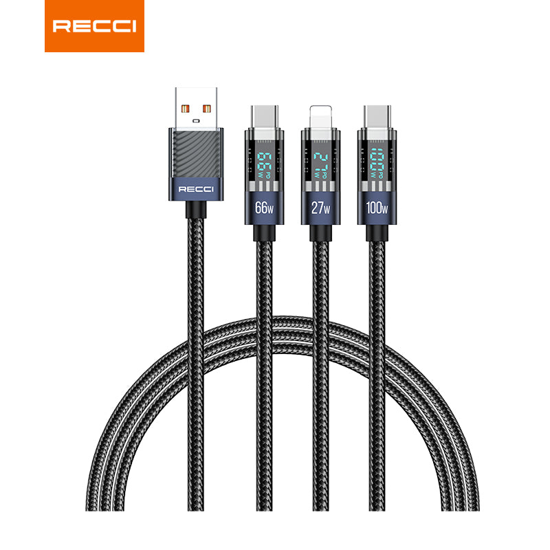 Recci RS16 Crystal Digital Display Charging Data Cable Series - reccimaxco