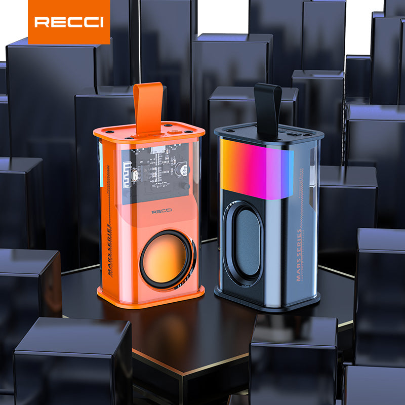 Recci RSK-W30 Mars Series Wireless Bluetooth Speaker Portable With RGB Colorful Lights - reccimaxco