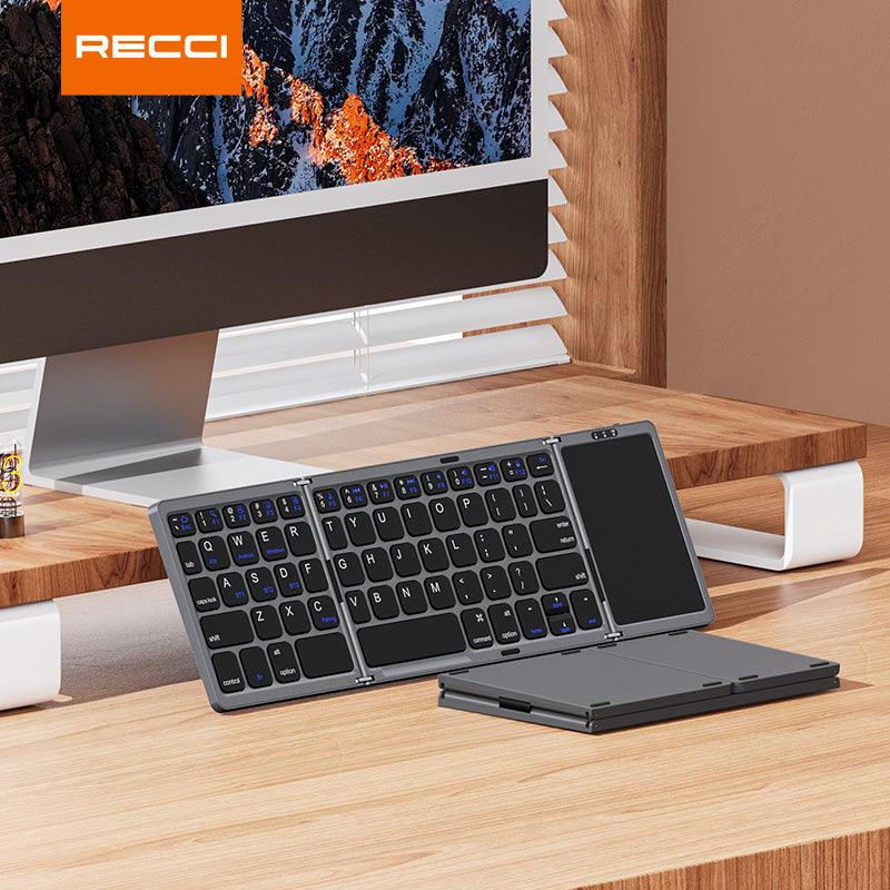 Recci RCS-K01 Triple folding touch Bluetooth Keyboard - reccimaxco