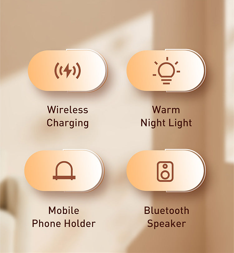 4 In 1  Speaker Wireless Charger With Lamp