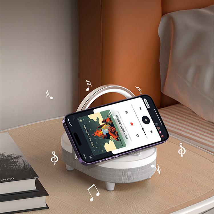 4 In 1  Speaker Wireless Charger With Lamp