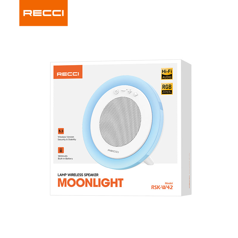 Recci RSK-W42 MOONUGHT Wireless Bluetooth Speaker HIFI With RGB Lamp - reccimaxco