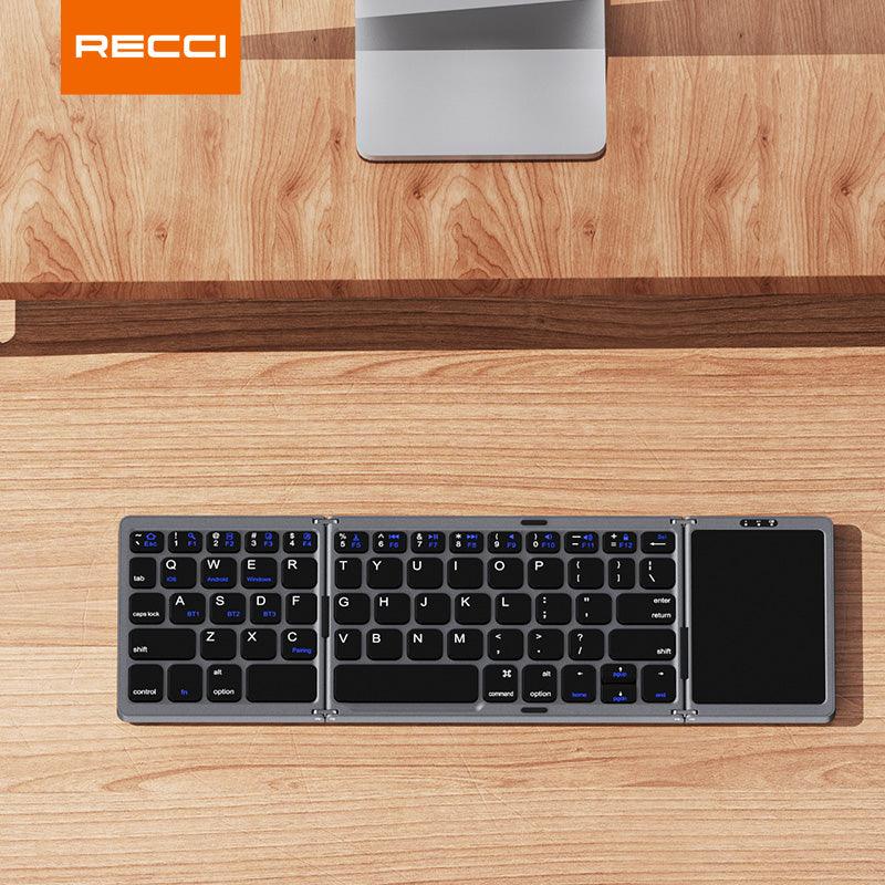 Recci RCS-K01 Triple folding touch Bluetooth Keyboard - reccimaxco