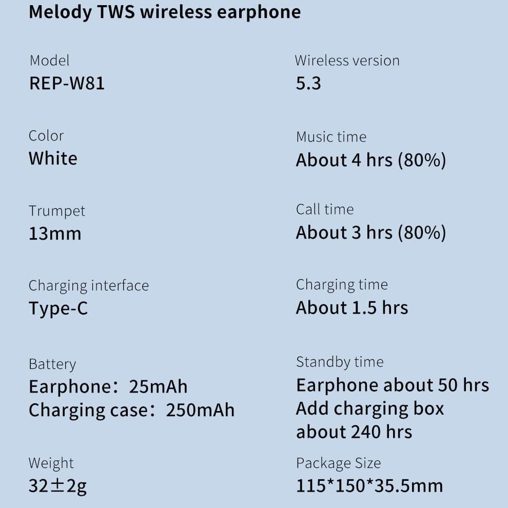 MELODY Hi-Fi Bluetooth Earbuds