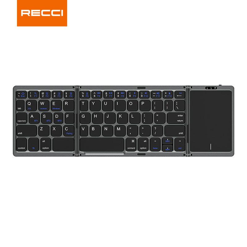 Recci RCS-K01 Triple folding touch Bluetooth Keyboard - reccimaxco